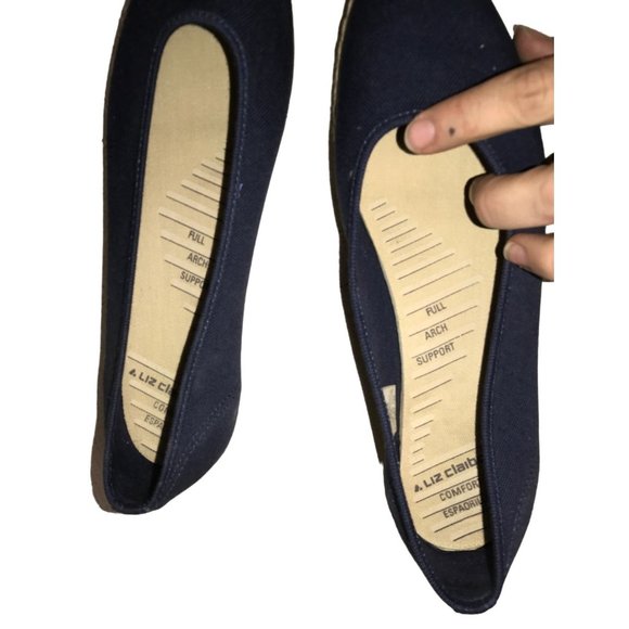 Vintage Liz Claiborne Comfort Espadrilles Flats - Navy Blue - Picture 3 of 6